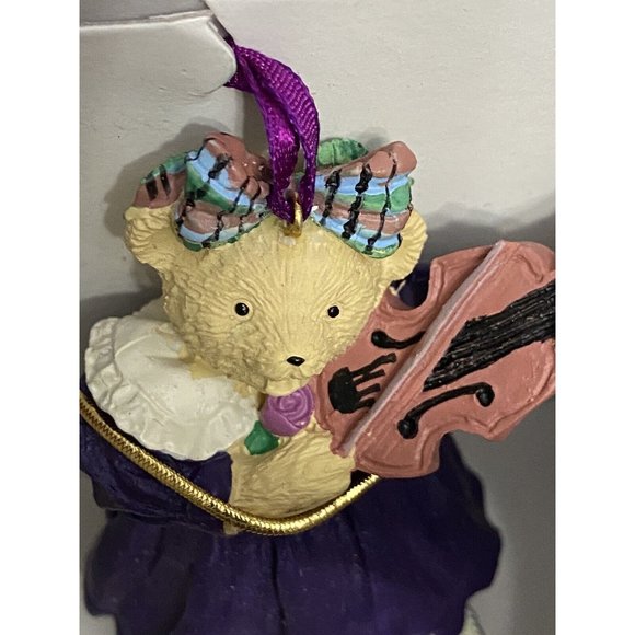 MUFFY VANDERBEAR Christmas Ornament Muffy Musical Soirée Bear Purple - Picture 3 of 4